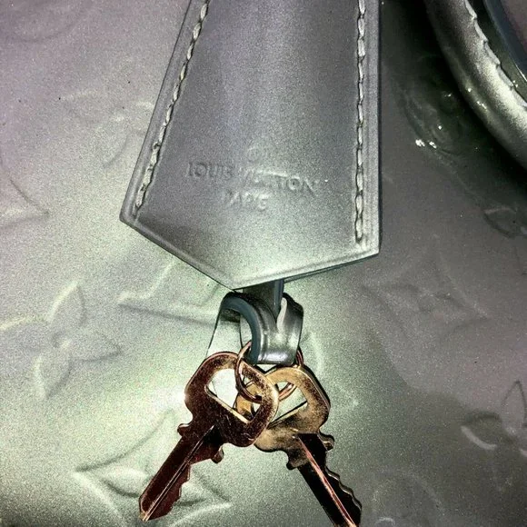 Louis Vuitton Vernis Alma MM Gris Silver Grey Handbag Rare Color Limited Edition - Picture 3 of 12